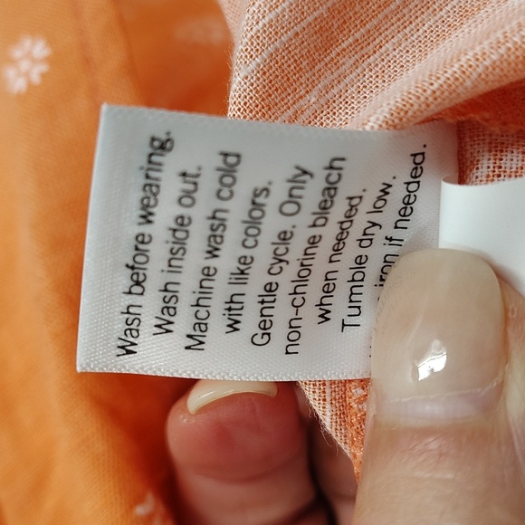 Sonoma Top Peach With Floral Print Size Medium Adjustable Straps Summer Top - Picture 6 of 8